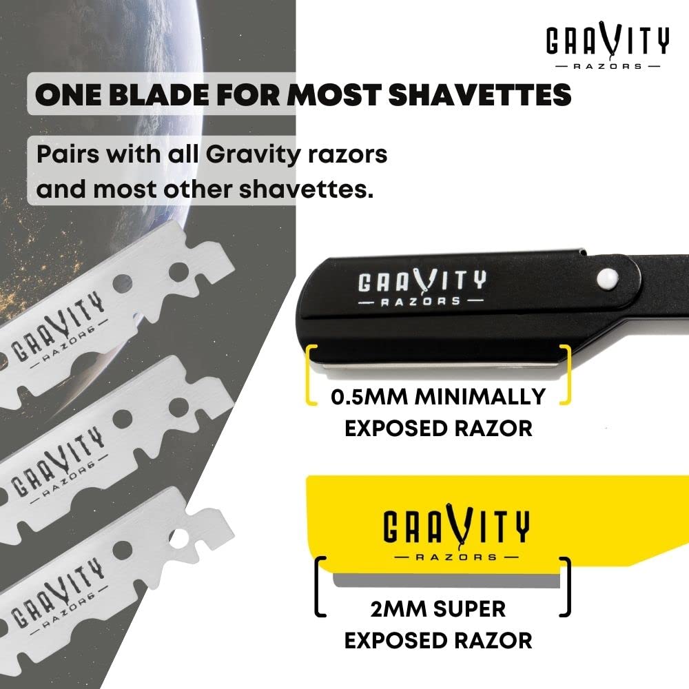 Premium Single Edge Razor Blades - Swedish Steel Razor Blades for Safety Razors and Straight Edge Razors, by GRAVITY RAZORS (100 Count)