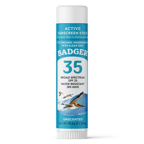 Badger Kids Sunscreen Stick SPF 35 with Mineral Zinc Oxide, Travel Size Sunscreen Stick for Kids