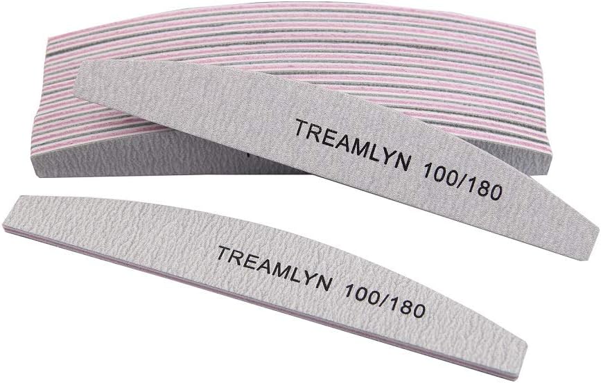 Skiennix Heavy Duty Nail Files - 10 Pcs 100/180 Grit Emery Boards for Acrylic & Natural Nails