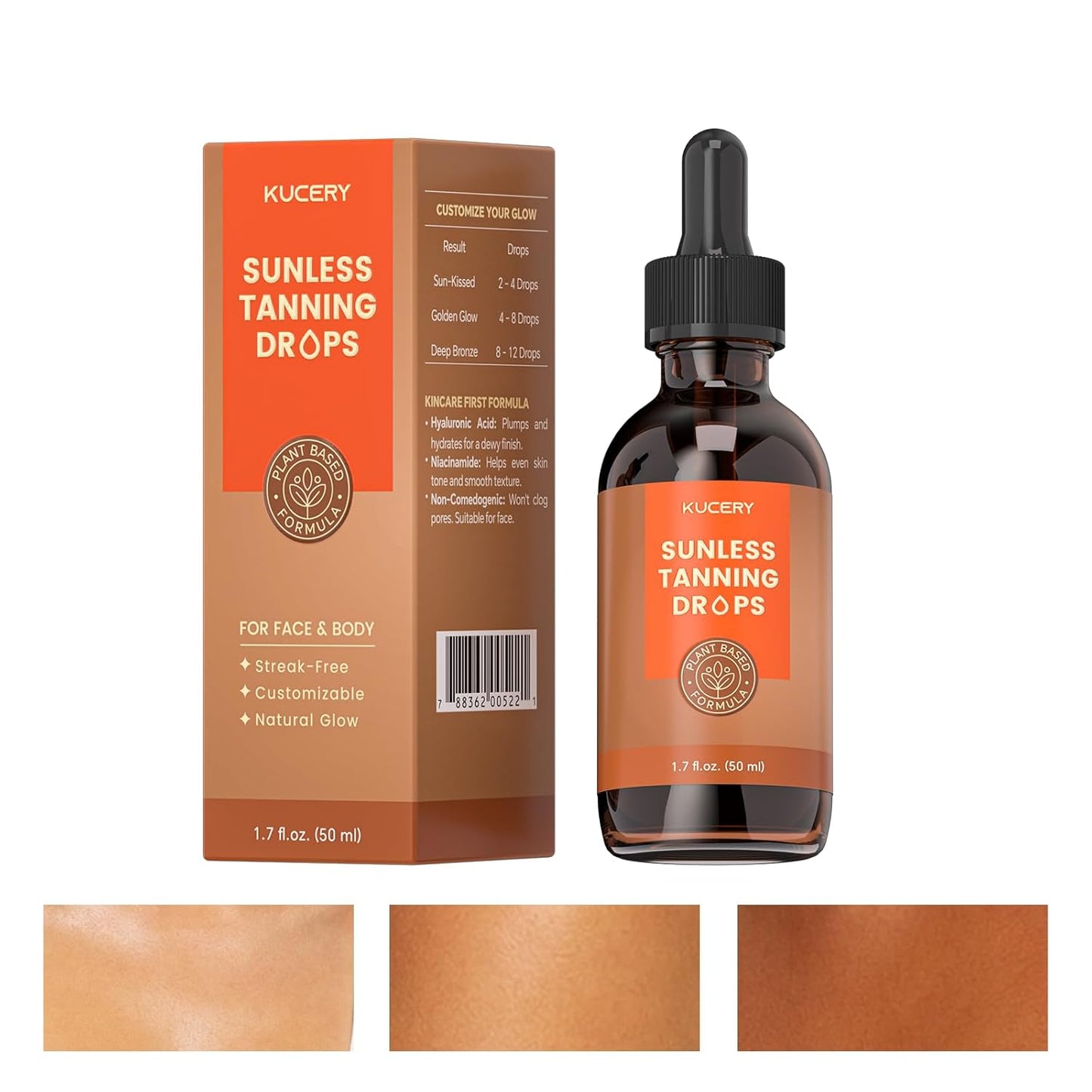 Self Tanning Drops | Instant Sun-Kissed Glow & Streak-Free Bronzing Serum - 1.7 fl oz (50ml)