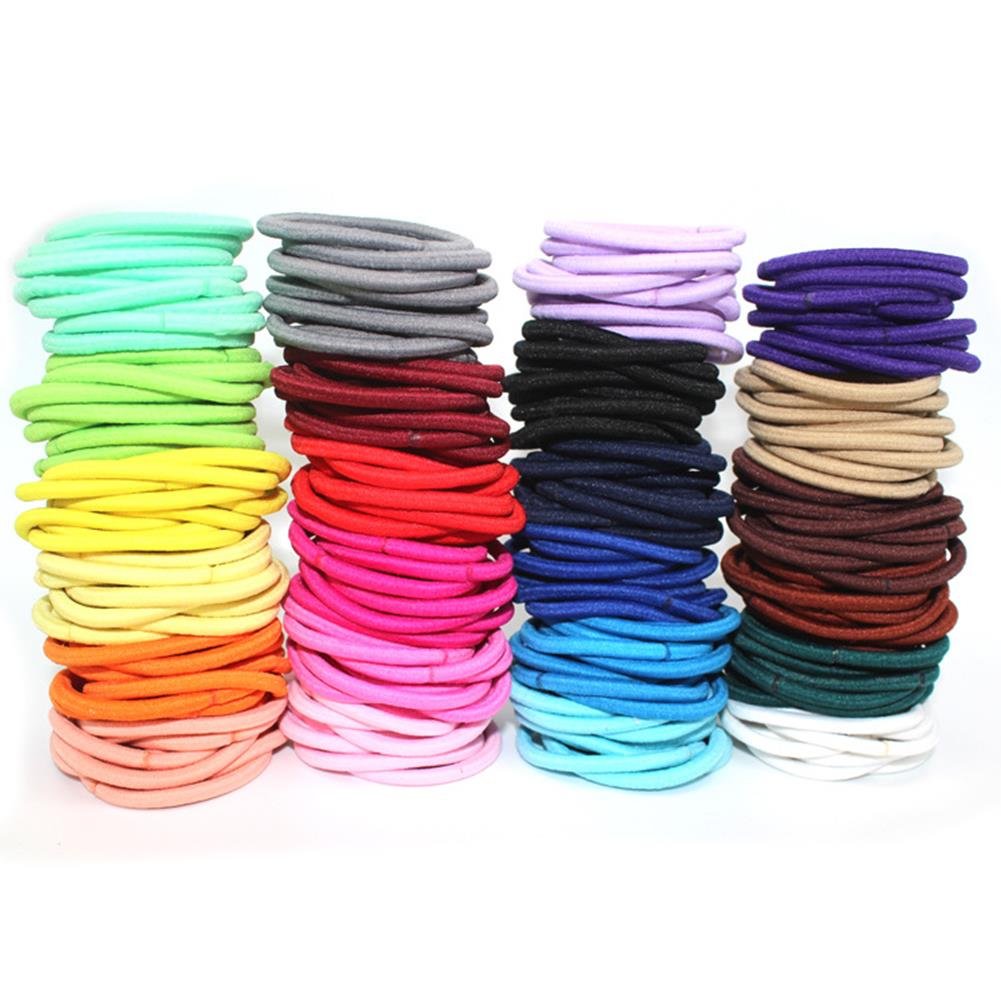 La Tartelette 4 mm Elastic Bands Hair Ties Children Rubber hair headbands - 100 Pcs (Beige)