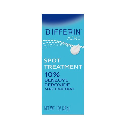 Differin Acne Spot Treatment - Maximum Strength 10% Benzoyl Peroxide | Fast-Acting 1 oz Solution