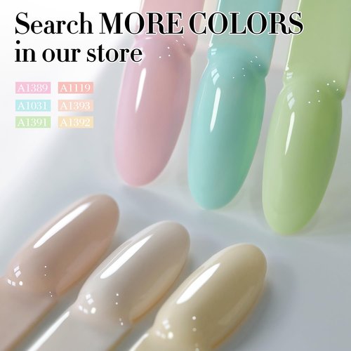 Double Rhythm 15ML Gel Nail Polish Pure Sheer Same Color Same Bottle Soak Off Gel Polish Art Manicure Salon DIY at Home for Women (Green-A1391)