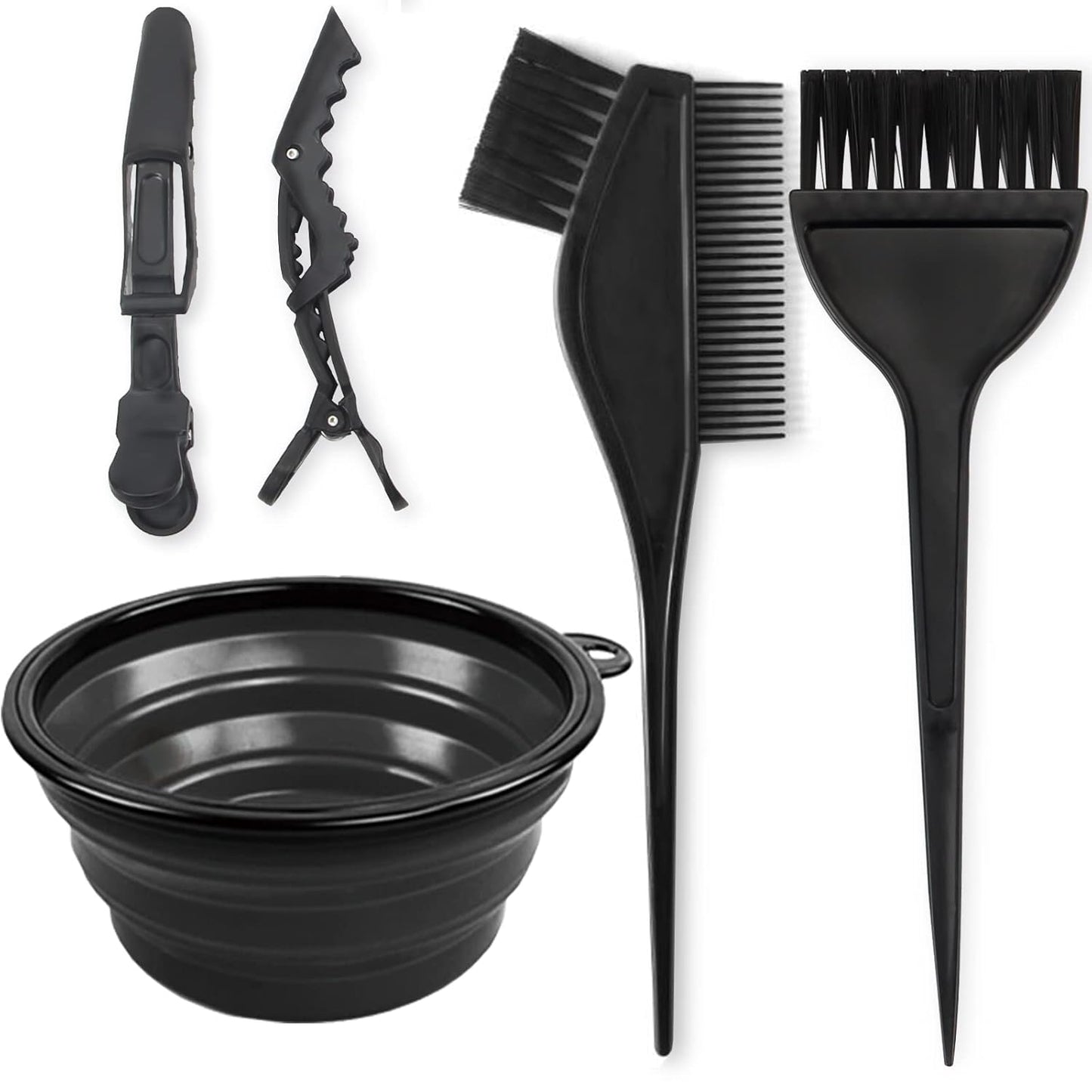 Yexixsr Professional Salon Hair Coloring Kit - 5Pcs Set with Brush, Bowl & Clips for Perfect Dyeing