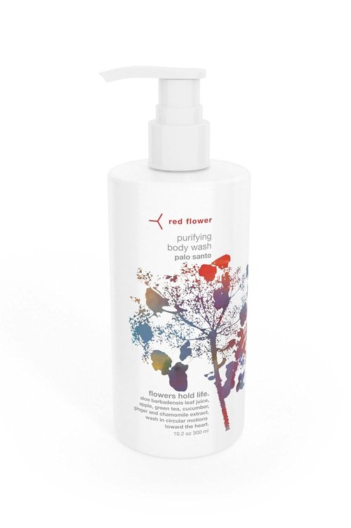 Red Flower Palo Santo Purifying Body Wash - Hydrating Botanical Shower Gel with Organic Extracts (10 oz)