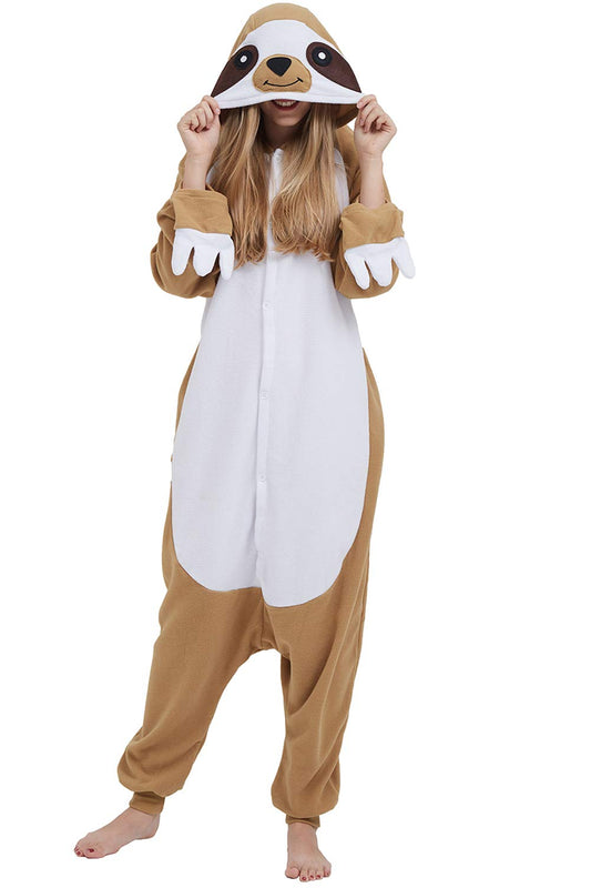 DarkCom Adult Sloth Onesie Pajamas Animal Cosplay Halloween Costume Christmas Pajamas Unisex Sleepwear Small