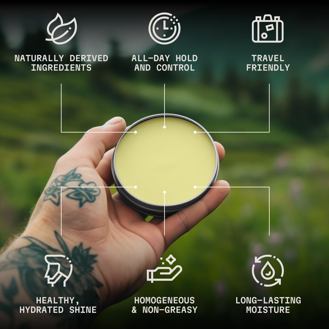Viking Beard Balm for Men - Unscented 2 Ounces | Fragrance-Free Care & Styling with Argan & Jojoba Oils