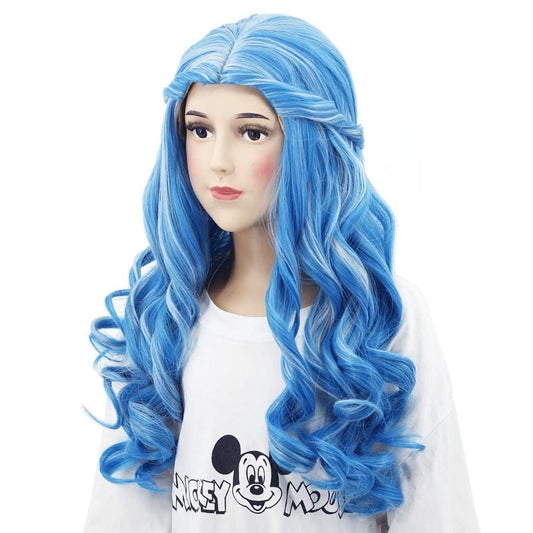 WildCos Long Light Blue with Gray Halloween Costume Cosplay Party Wig for Girls