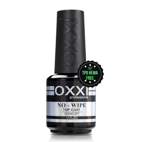 OXXI Professional No Wipe Top Coat Gel Nail Polish - Diamond-Like High Gloss, 15ml, HEMA Free