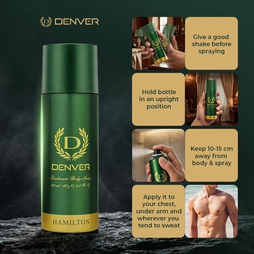 Denver Hamilton Nano Deodorant Body Spray for Men - Long-Lasting Fragrance & Odor Protection | 1.7 Fl Oz