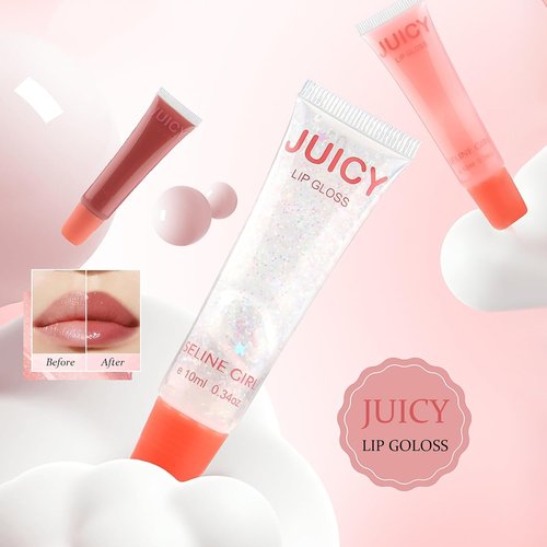 Juicy Lip Gloss - Hydrating Lip Plumper for Women & Girls | Tinted Cherry Lip Makeup