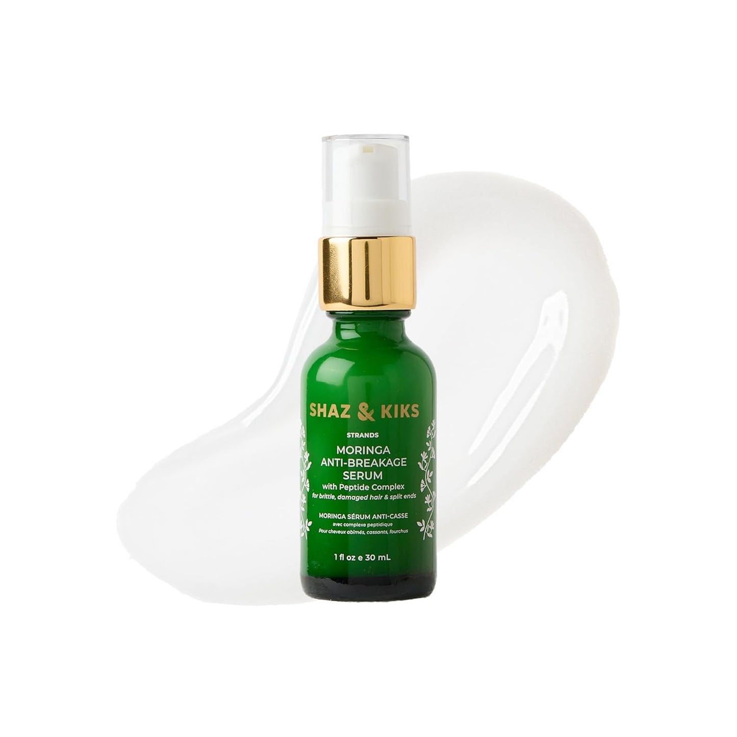 SHAZ & KIKS Moringa Anti-Breakage Serum - Controls Frizz & Rebuilds Damaged Hair | 1 Fl Oz