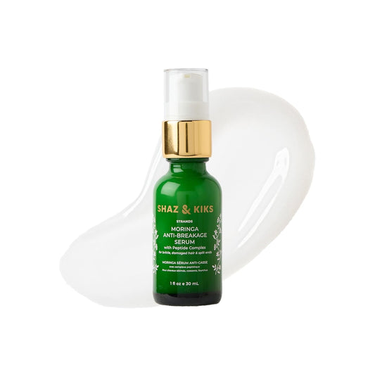 SHAZ & KIKS Moringa Anti-Breakage Serum - Controls Frizz & Rebuilds Damaged Hair | 1 Fl Oz