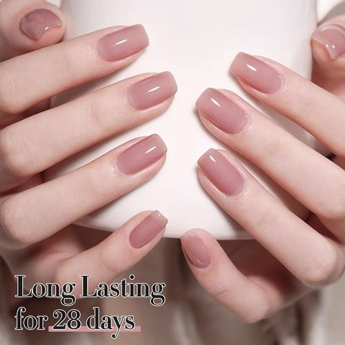 Double Rhythm 15 ML Gel Polish Pure Sheer Same Color Same Bottle Soak Off Gel Polish Nail Art Manicure Salon DIY at Home for Women (Pink Lilac-A1369)