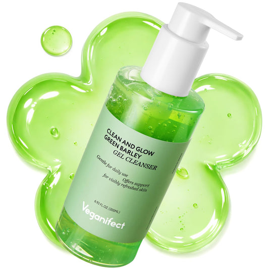 Veganifect Hydrating Gel to Foam Cleanser - Low pH Daily Face Wash with AHA & LHA | 205ml/6.93 fl oz