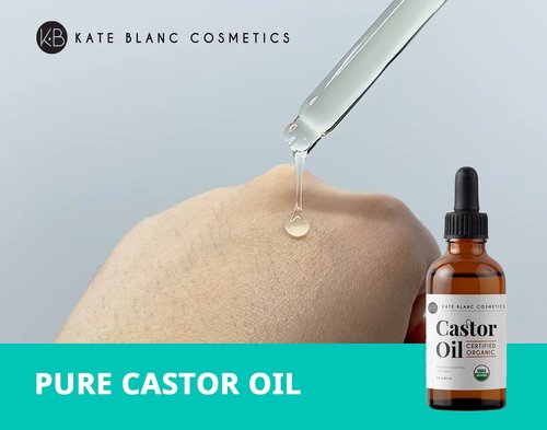 Kate Blanc Cosmetics Castor Oil - Organic Hair & Lash Serum, 100% Pure, Cold Pressed (2oz)
