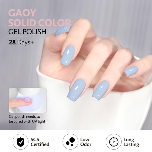 GAOY Pastel Gel Nail Polish Set, 8 Pink Green Blue Colors Soak Off Gel Polish Kit for Salon and Nail Art DIY at Home