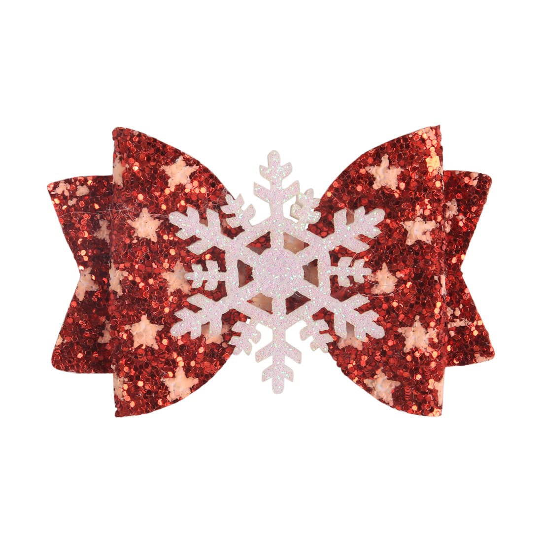 8 Pcs Christmas Red Sequins Bow Hair Clips for Girls Cute Glitter Elk Alligator Hair Bows Snowflake Hairpin Christmas Tree Accessories Teens Kids Party Favor Gift (Elk, Snowflake, Christmas Tree)