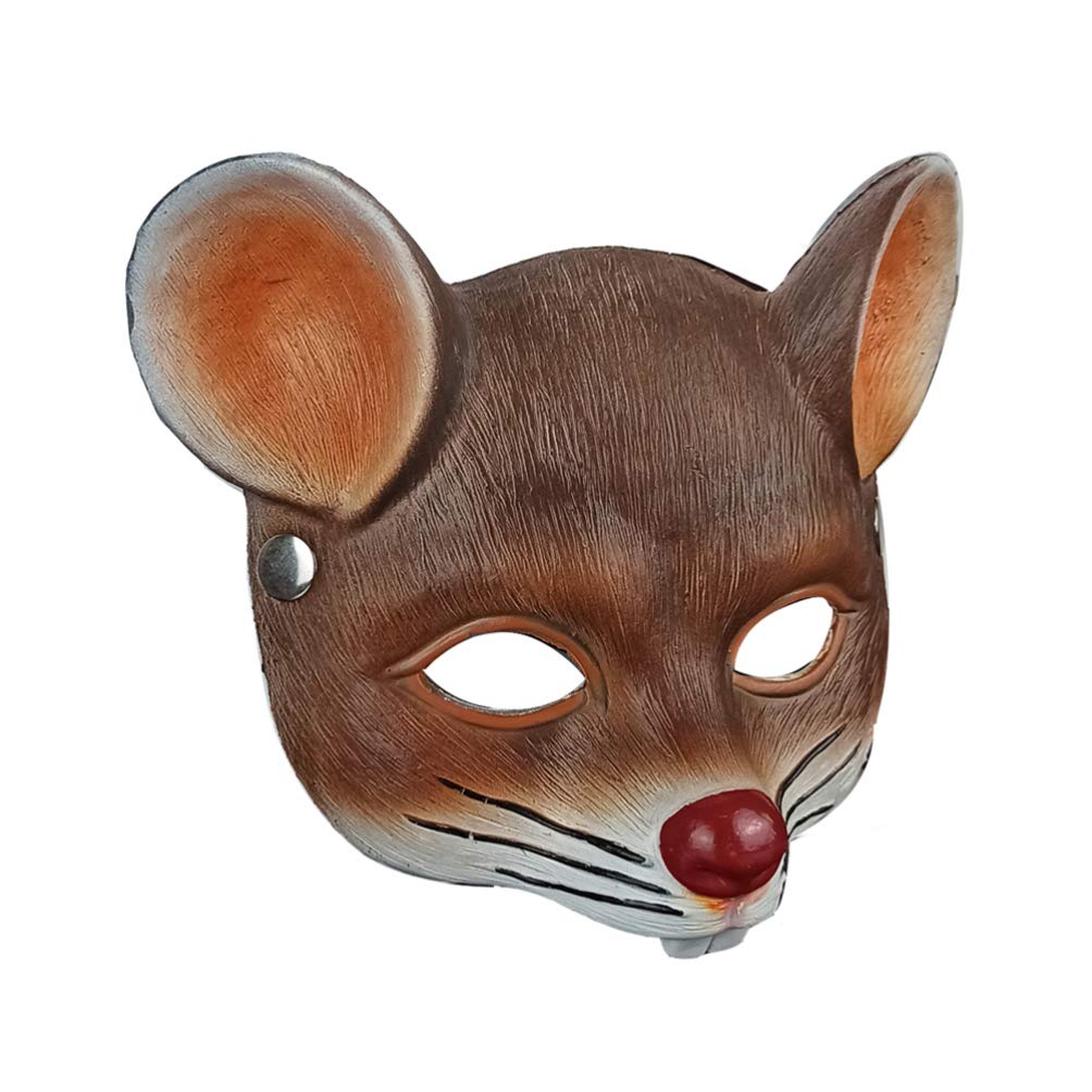 NOLITOY Rat Head Masks Animal Mouse Masks for Halloween Costume Party Props Brown