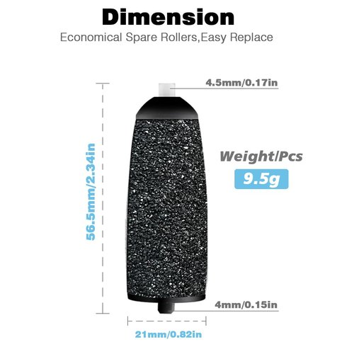 6 Pack Replacement Roller for Flawless Pedi, Replacement Head Refills Compatible with Finish Touch Flawless Pedi Electronic Tool File,3 Extra Coarse & 3 Regular Coarse