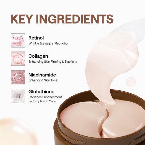 Mediheal Retinol Collagen Under Eye Patches - Hydrogel Eye Pads for Puffy Eyes & Dark Circles (60 Patches)