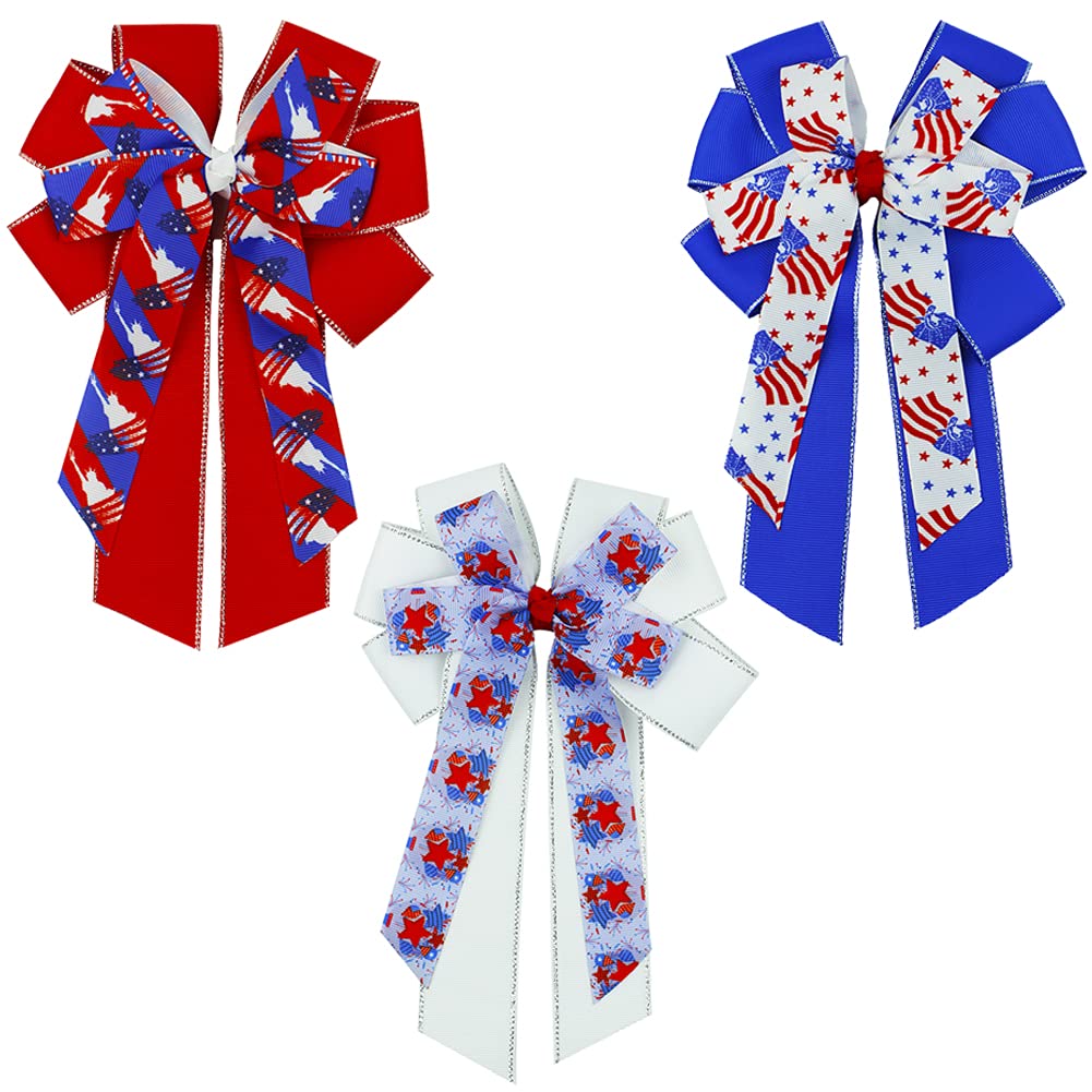 Flag Clips Patriotic Hairwear July 4th Hair Accessories Cheerleader Hairpin Hair Bows for Girls Women (3C)