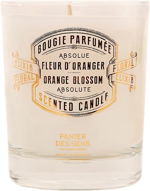 Panier des Sens Orange Blossom Candle - Hand-Poured in Provence - Long-Lasting 55-Hour Burn - 6.3 oz Natural Cotton Wick