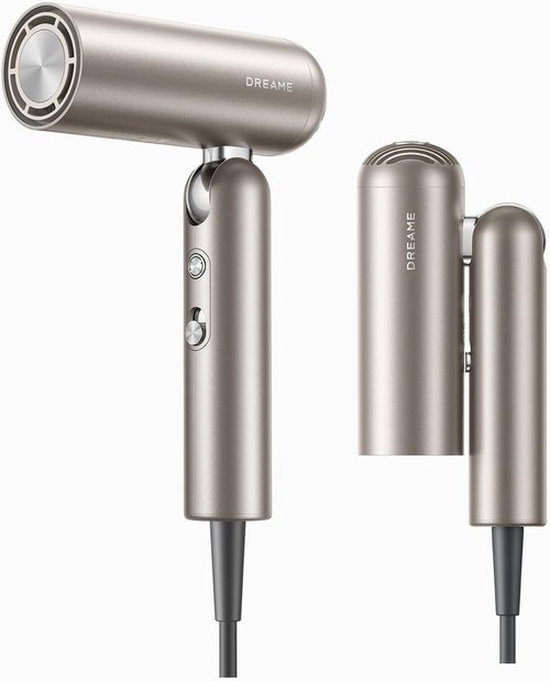 DREAME Pocket Pure High-Speed Hair Dryer - Lightweight, Foldable, Ionic Care, 5 Modes, Travel Bag
