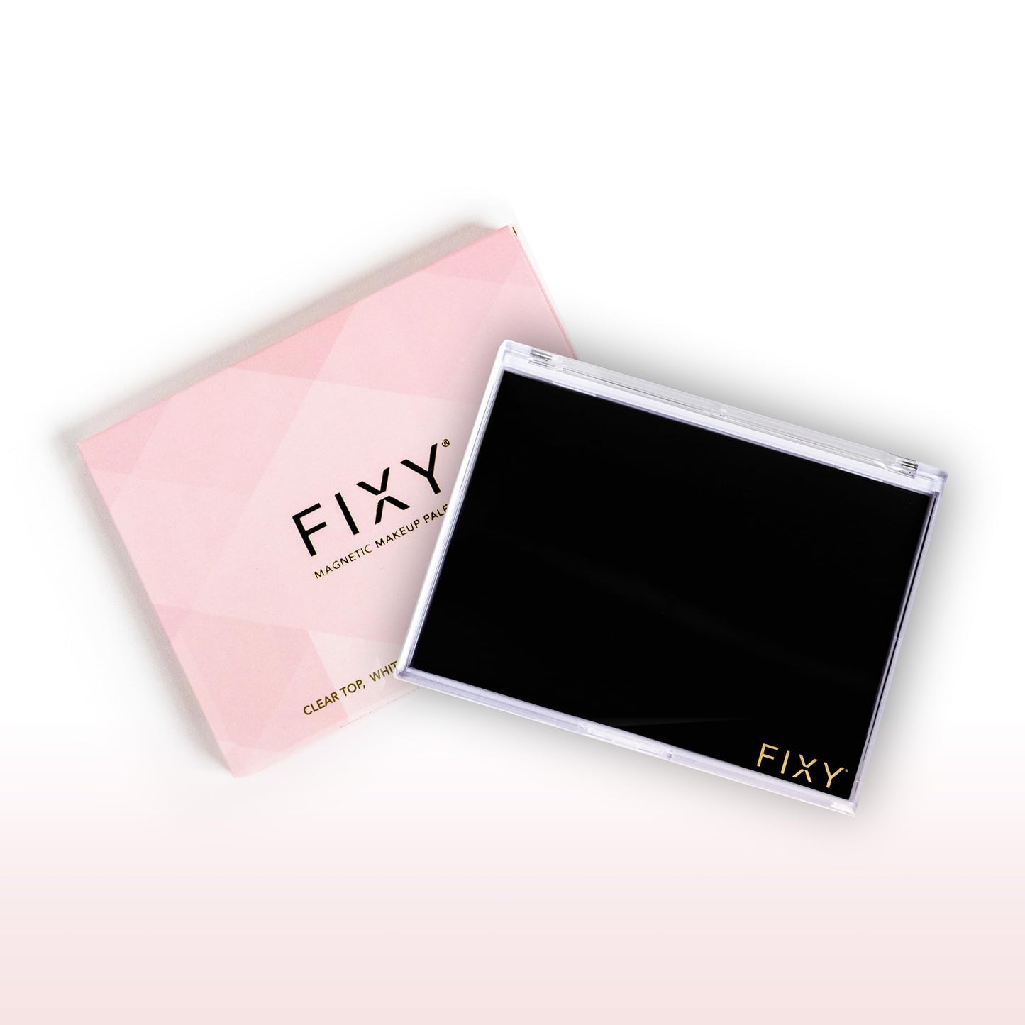 FIXY Empty Magnetic Makeup Palette with Clear Top - Organize, Depot & Declutter Makeup - Customize Your Palette - Travel and Eyeshadow Organizer - 5.7"x4.3" Small Palette