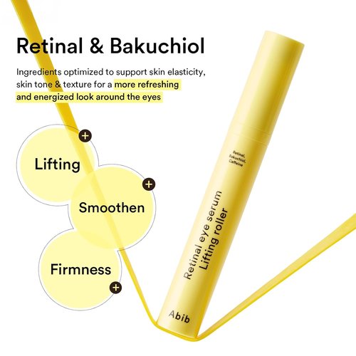 Abib Retinal Eye Serum - Lifting Roller for Wrinkles & Puffiness | 0.5 Fl Oz Travel Size Skincare Essential