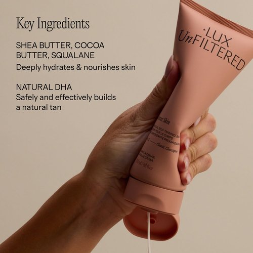 Lux Unfiltered N°32 Gradual Self Tanner - Hydrating Lotion with Shea Butter & Squalane | Non-Sticky, Natural-Looking Rosewood