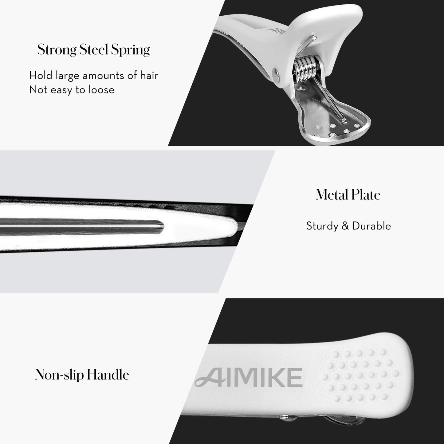 AIMIKE Hair Clips - 12 Pack Non-Slip Silicone Styling Accessories for All Hair Types | Salon Quality