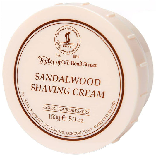 Taylor of Old Bond Street Sandalwood Shaving Cream - Luxurious 5.3-Ounce Bowl for Smooth Shaves