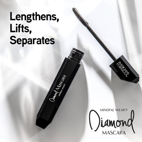 Physicians Formula Mineral Wear Diamond Mascara - Black Diamond, 2.12 FL Oz | Dermatologist Tested, Ophthalmologist Approved for Sensitive Eyes