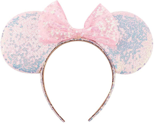 AQOKKA 1 Pcs Mouse Ears Headbands with Bow for Birthday Party, Hair Hoop Party Decoration Cosplay Costume Hair Accessories for Women & Girls