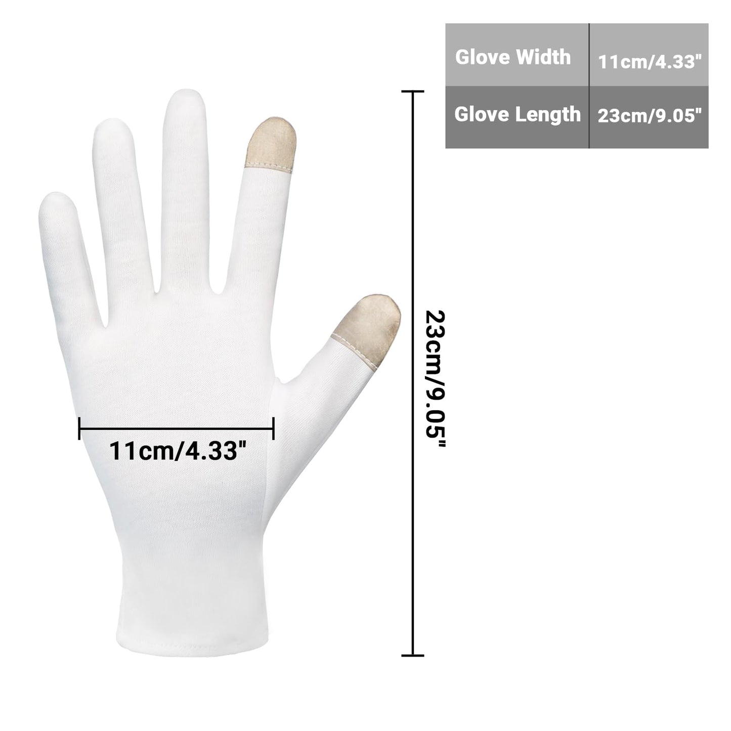 Enpoint Large Touch Screen Gloves, 20 Pairs Archival Gloves Art Handling Gloves Film Gloves Photography Gloves White Work Gloves with Touchscreen Fingers White Cotton Gloves for Art Handling, Jewelry