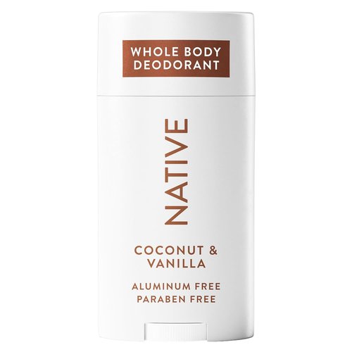 Native Whole Body Deodorant - Coconut & Vanilla Scent | 72-Hour Odor Protection, Aluminum-Free, 2.3oz