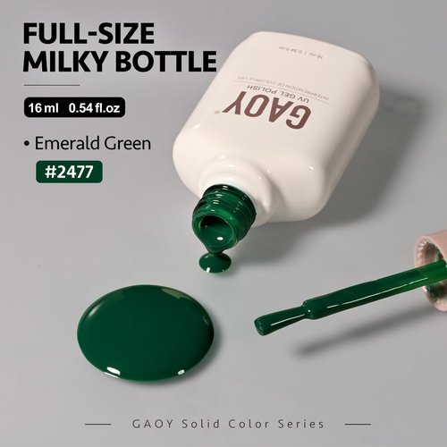 GAOY Green Gel Nail Polish, 16ml Soak Off Gel Polish, UV Light Cure for Nail Art DIY Manicure at Home, 2477 Emerald Green