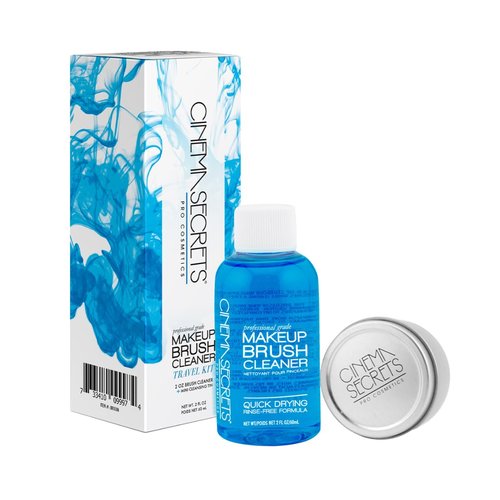 Cinema Secrets Blue Vanilla Makeup Brush Cleaner Kit - Professional Quick-Dry Cleanser & Tin - Removes Waterproof Makeup