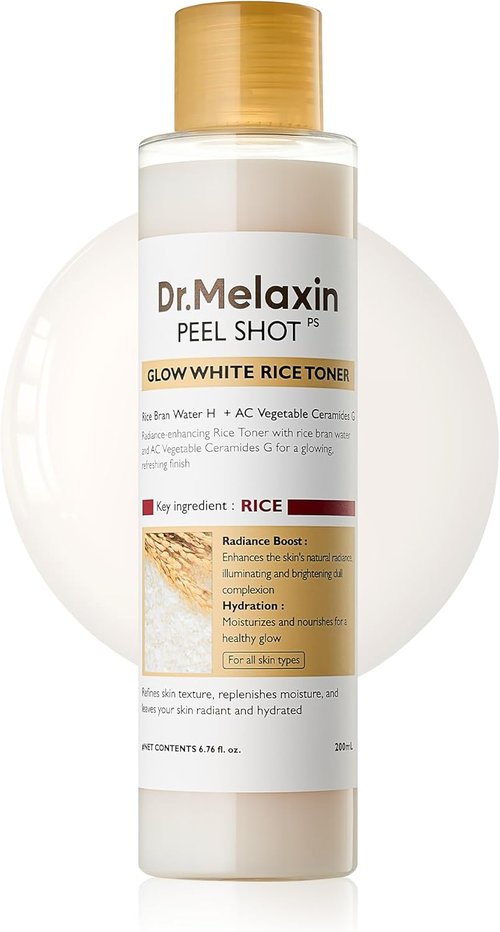 Dr.Melaxin Glow Rice Toner - Hydrating & Skin Refining with Rice Extract & Ceramides | 6.76 fl. oz