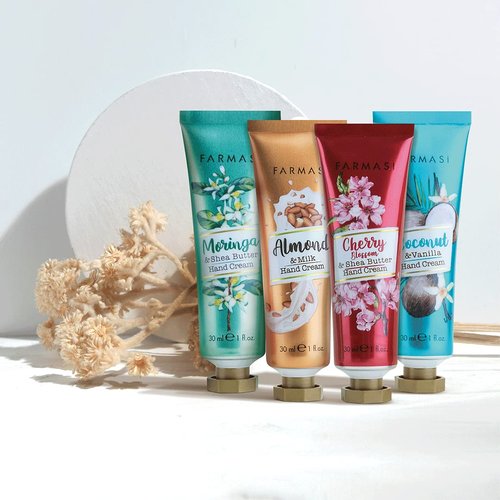 FARMASi Hand Cream - Intensive Moisturizing Lotion with Shea Butter | Travel Size 1 fl oz, Moringa & Shea