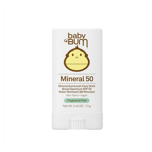 Sun Bum Baby Bum Mineral SPF 50 Sunscreen Stick - Unscented UVA/UVB Protection for Sensitive Skin - 0.45 Oz