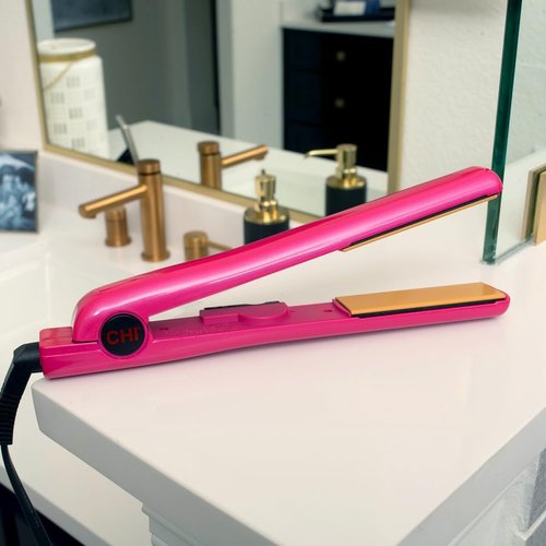 CHI Tourmaline Ceramic Flat Iron | Professional Hair Straightener for Silky Smooth Hair - Pure Pink 1" Plates