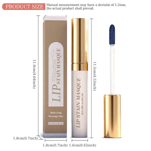 Lip Stain Peel Off & Wipe-Off, Long Lasting Waterproof Lip Tint, Smudge Proof, Transfer Resistant, Easy Wipe Finish, High Pigment Matte Lip Color, All-Day Kiss-Proof Lip Makeup，Nude Apricot