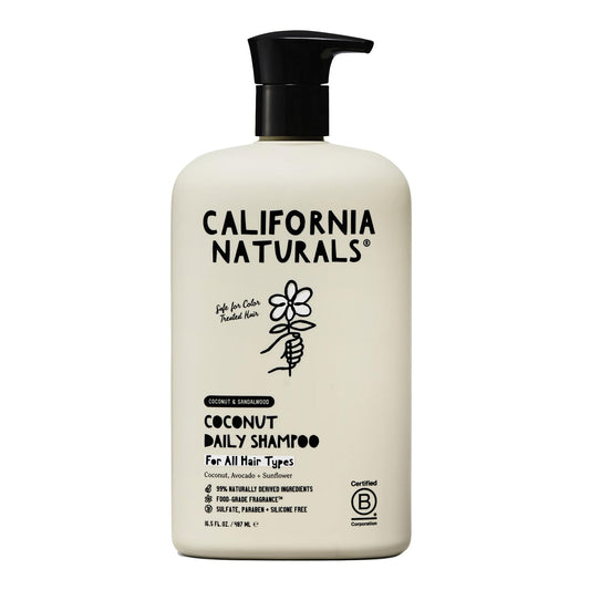 California Naturals Shampoo, Scalp and Hair Care for Women and Men, Coconut Cleansing Complex, Natural, Vegan, Cruelty, Silicone, Paraben, and Sulfate Free Shampoo, All Hair Types, 16.5 fl oz