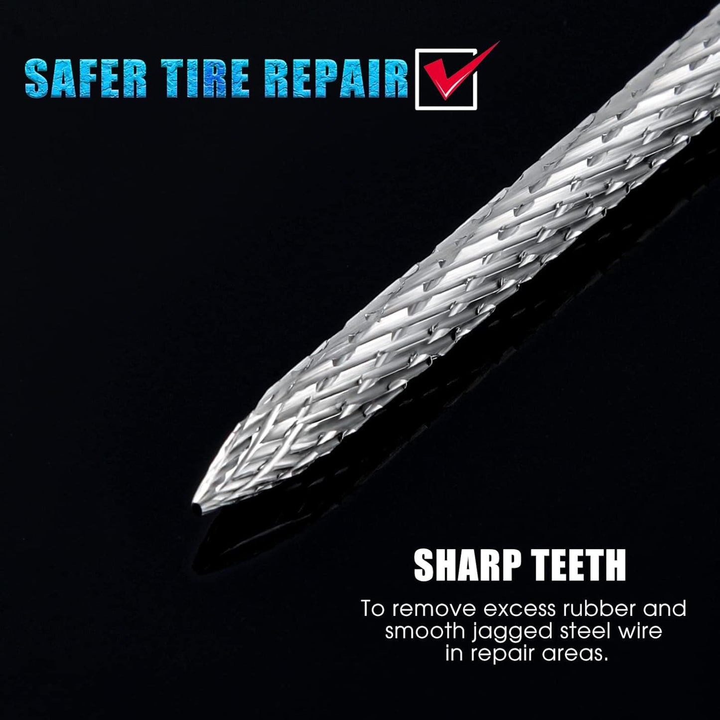 Tallew Tire Reamer Drill Bit Set - Multi-Sized Carbide Burrs for Efficient Tire Repairs | 3 Pack (3mm, 4.5mm, 6mm)