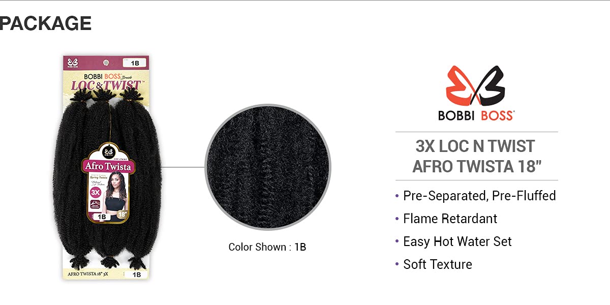 Bobbi Boss Crochet Braids 3X Loc N Twist Afro Twista 18" (1-pack, 1)