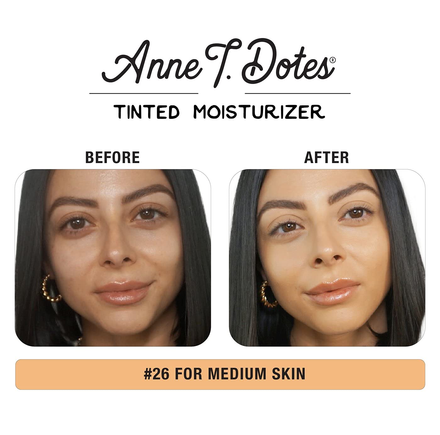 theBalm Anne T. Dotes Tinted Moisturizer - Medium Skin Shade, 1 Fl Oz | Flawless Finish & Hydration