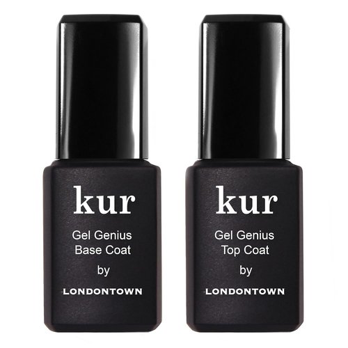 LONDONTOWN Gel Genius Top Coat & Base Coat - High Shine, Chip Resistant, Quick Dry | 0.4 Fl Oz Each