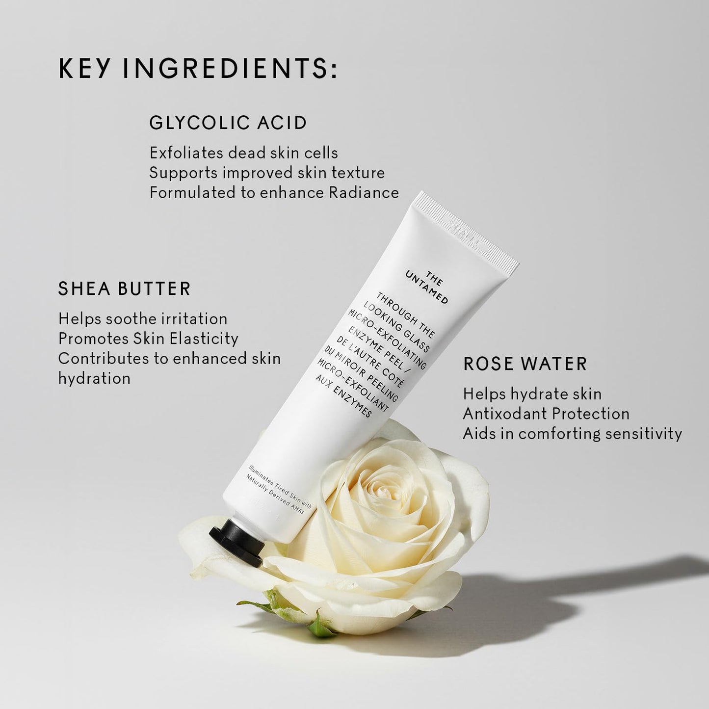 Untamed Micro-Exfoliating Enzyme Peel - Brighten, Smooth & Hydrate Skin - Glycolic & Lactic Acid - 2.4 fl oz